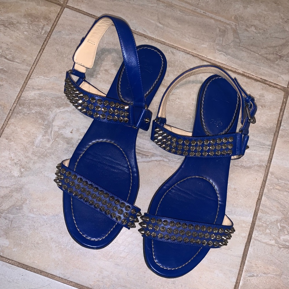 Christian Louboutin Blue Studded Sandals